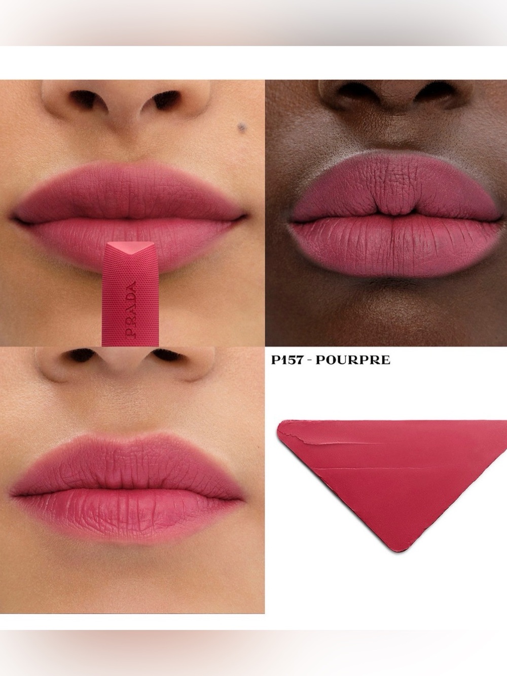 New Prada Monochrome Soft Matte Lipstick - P157 Pourpre (Pink) - Refillable ๐ - Picture 2 of 5